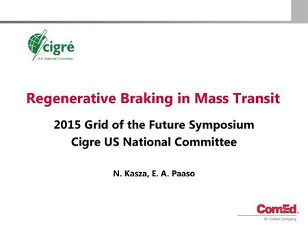 Regenerative Braking in Mass Transit