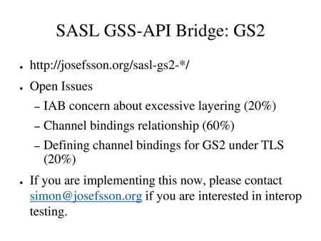 SASL GSS-API Bridge: GS2