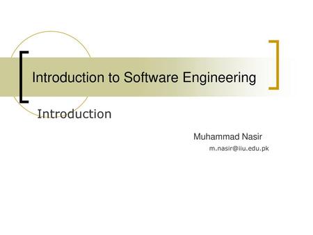 Introduction to Software Engineering