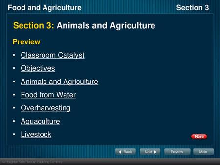 Section 3: Animals and Agriculture