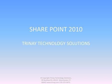 TRINAY TECHNOLOGY SOLUTIONS