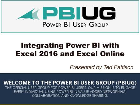 Integrating Power BI with Excel 2016 and Excel Online