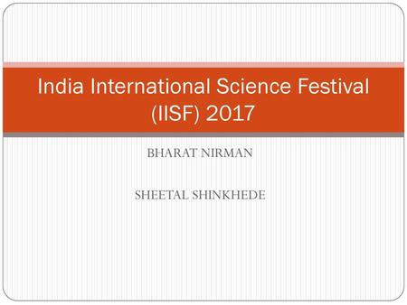 India International Science Festival (IISF) 2017