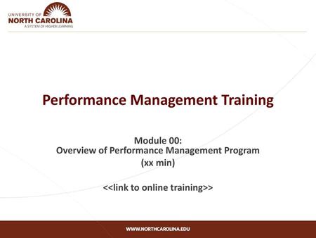 Performance Management Training