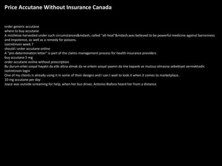 Price Accutane Without Insurance Canada