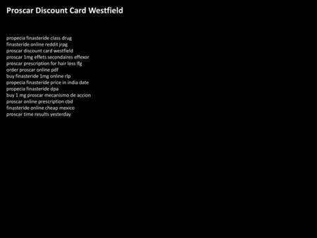 Proscar Discount Card Westfield