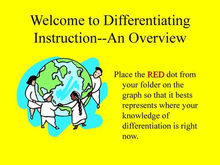 Welcome to Differentiating Instruction--An Overview