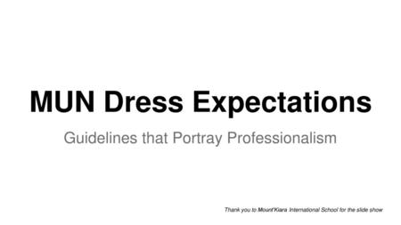 MUN Dress Expectations