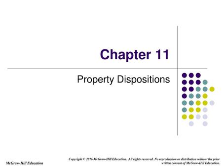 Property Dispositions