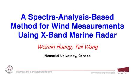 Weimin Huang, Yali Wang Memorial University, Canada