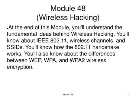 Module 48 (Wireless Hacking)