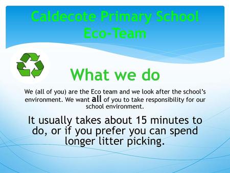 Caldecote Primary School Eco-Team