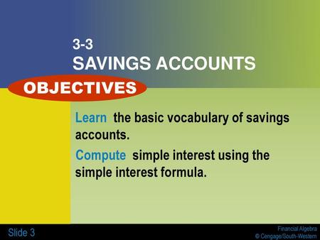 3 BANKING SERVICES 3-1 Checking Accounts