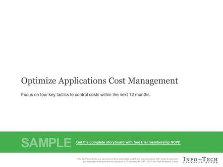 Optimize Applications Cost Management