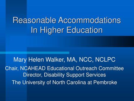 Reasonable Accommodations In Higher Education