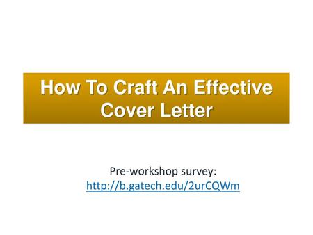 How To Craft An Effective Cover Letter