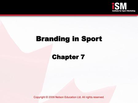 Branding in Sport Chapter 7.