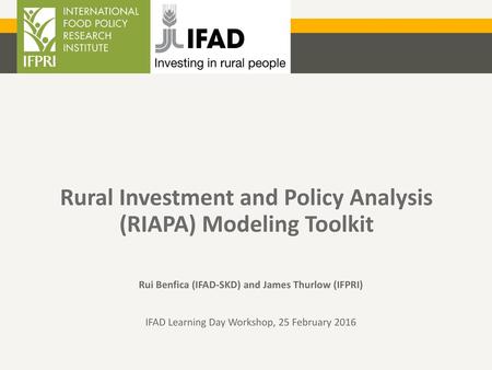 Rural Investment and Policy Analysis (RIAPA) Modeling Toolkit