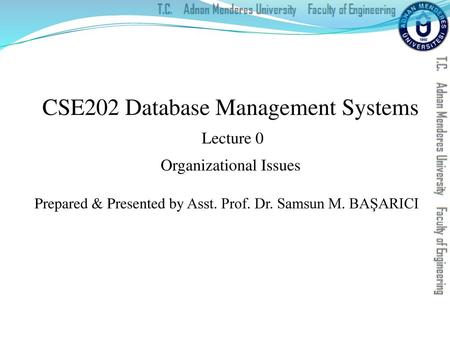 CSE202 Database Management Systems