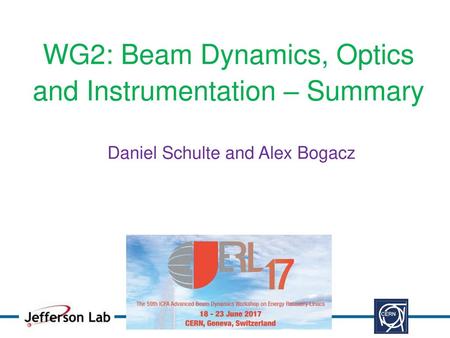 WG2: Beam Dynamics, Optics and Instrumentation – Summary