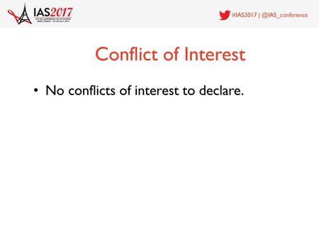 Conflict of Interest No conflicts of interest to declare.