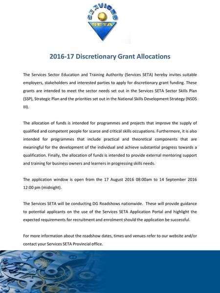 Discretionary Grant Allocations