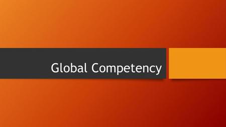 Global Competency.