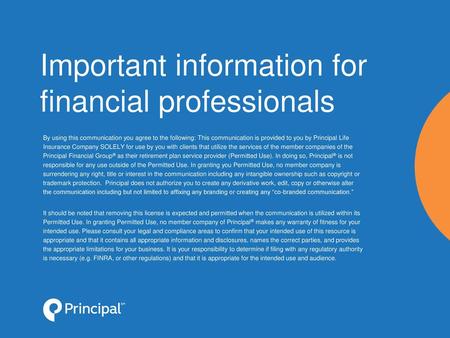 Important information for financial professionals