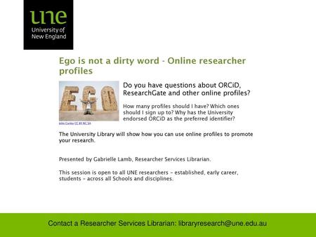 Contact a Researcher Services Librarian: