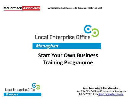 Start Your Own Business Training Programme