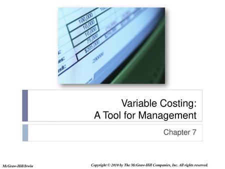 Variable Costing: A Tool for Management