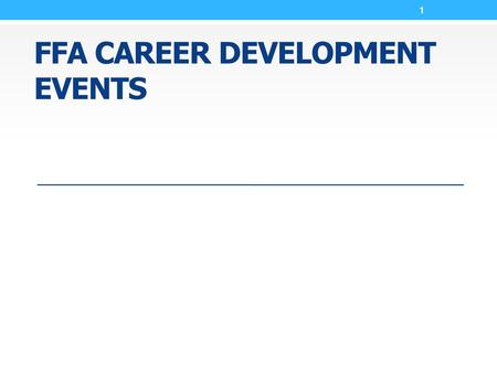 FFA Career Development Events