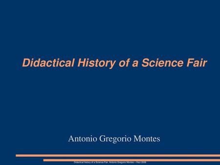 Didactical History of a Science Fair