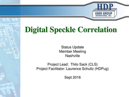 Digital Speckle Correlation