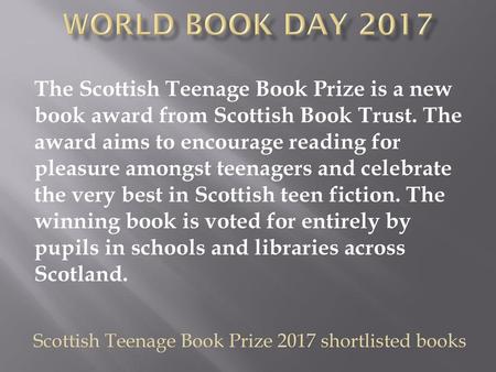 Scottish Teenage Book Prize 2017 shortlisted books