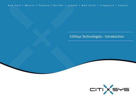 CitiXsys Technologies - Introduction