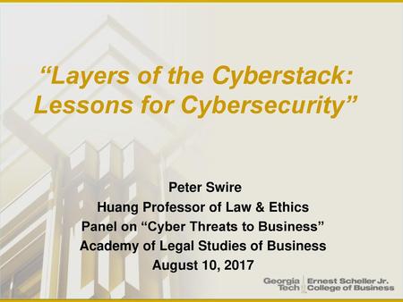 “Layers of the Cyberstack: Lessons for Cybersecurity”