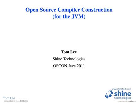 Open Source Compiler Construction (for the JVM)