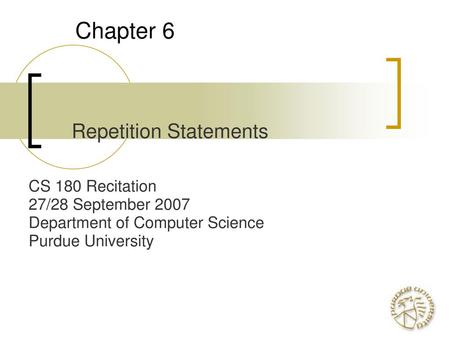 Repetition Statements