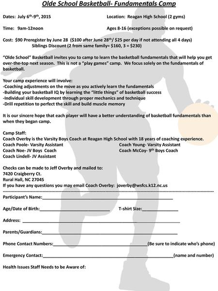 Olde School Basketball- Fundamentals Camp