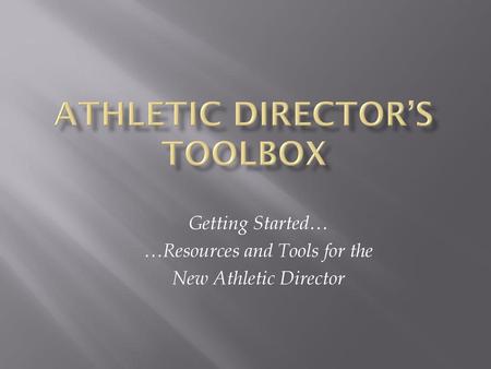 Athletic Director’s Toolbox