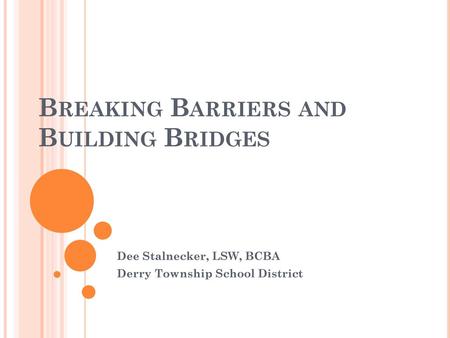 Breaking Barriers and Building Bridges