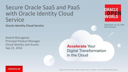 Secure Oracle SaaS and PaaS with Oracle Identity Cloud Service