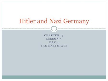 Hitler and Nazi Germany