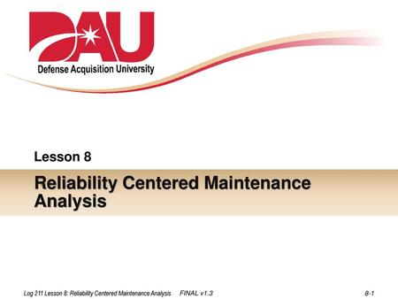 Reliability Centered Maintenance Analysis