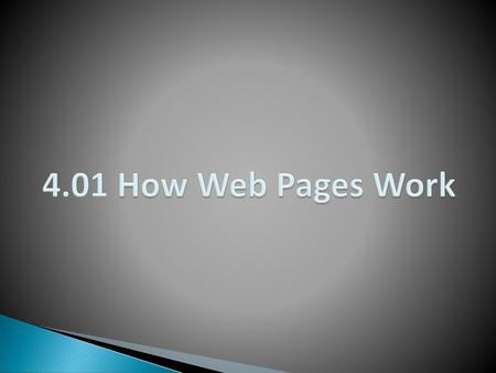 4.01 How Web Pages Work.