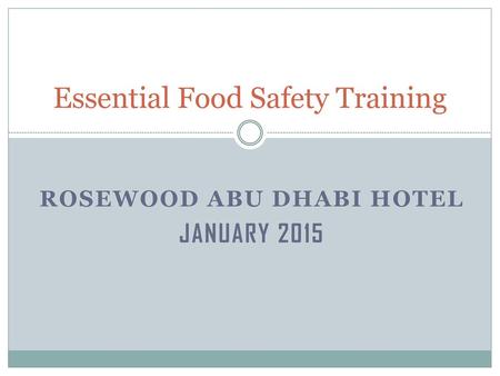 Essential Food Safety Training