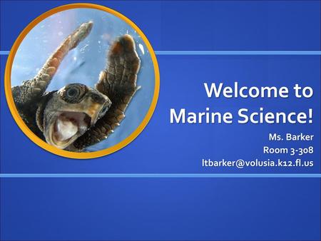 Welcome to Marine Science!