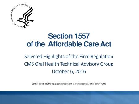 Section 1557 of the Affordable Care Act