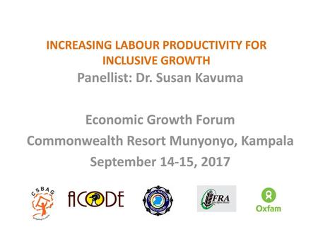 INCREASING LABOUR PRODUCTIVITY FOR INCLUSIVE GROWTH